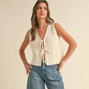 NEW Soft Knit Sweater Vest - White